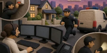 Editorial illustration illustrating Best Alarm Response Service Providers