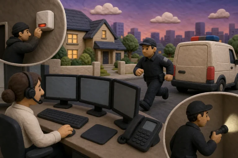 Editorial illustration illustrating Best Alarm Response Service Providers
