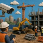 Editorial illustration illustrating Best Construction Site CCTV Options UK