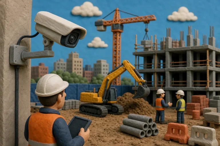 Editorial illustration illustrating Best Construction Site CCTV Options UK