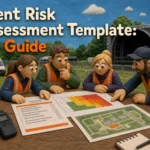 Event risk assessment template with hazard checklist and risk matrix