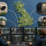 Editorial illustration illustrating Best Remote CCTV Monitoring Providers UK