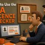 SIA licence checker search screen for verifying a UK security worker