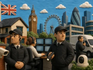 Editorial illustration illustrating Top Security Companies UK: 10 Providers
